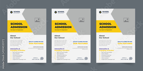 Kids Education Flyer, Kids Back to School Education Admission Poster Layout Template, Back to School Flyer Template, School Admission Template, Education Flyer and Admission Poster