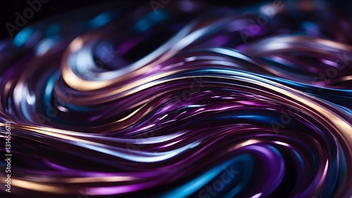 Colorful Swirling Metal Textures Create a Dynamic Visual Experience in Abstract Art