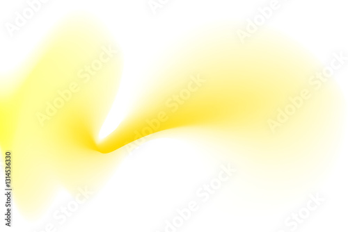 Abstract neon yellow wave form, blurred iridescent gradient texture, isolate design element. Fluid orange watercolor brushstroke blurry swirl shape. Aesthetic flowing lights decoration.