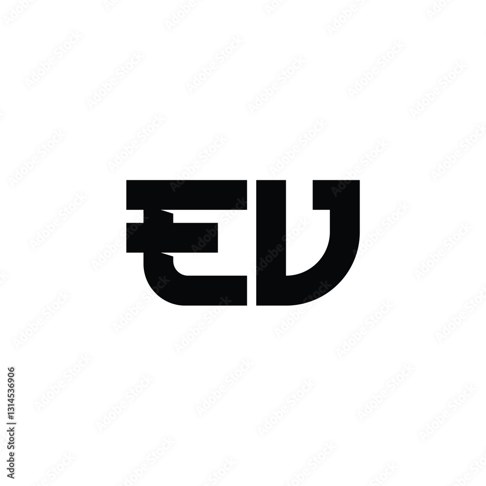 EV monogram logo design letter text name symbol monochrome logotype alphabet character simple logo EV monogram logo design letter text name symbol monochrome logotype alphabet character simple logo