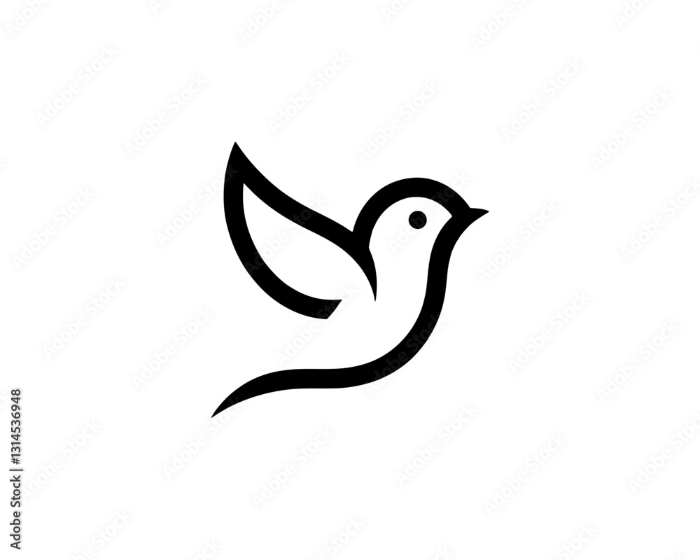 Obraz premium Flying bird logo design icon symbol vector illustration.