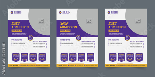 School admission education flyer bundle, Higher education social media post set web banner template, Higher education flyer, Study abroad flyer, Admission flyer template