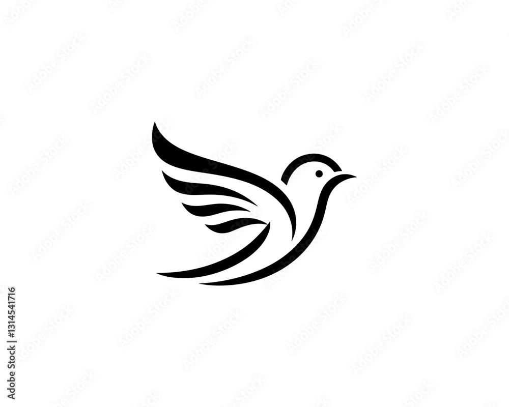 Flying bird logo design icon symbol vector illustration. Flying bird logo design icon symbol vector illustration.