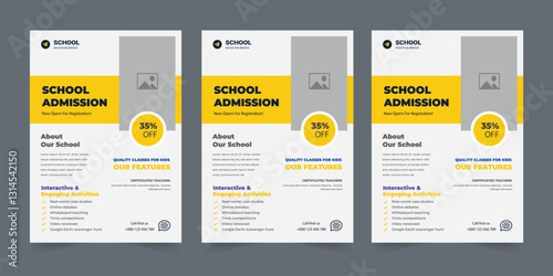 Kids back to school education admission flyer poster template bundle, Kids Childrens back to school education admission flyer poster layout, book cover, leaflet, poster, brochure, template