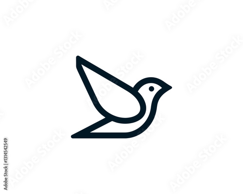 Flying bird logo design icon symbol vector illustration.