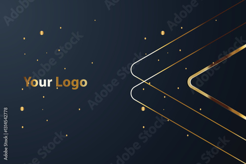 Gold lines dark background logo template