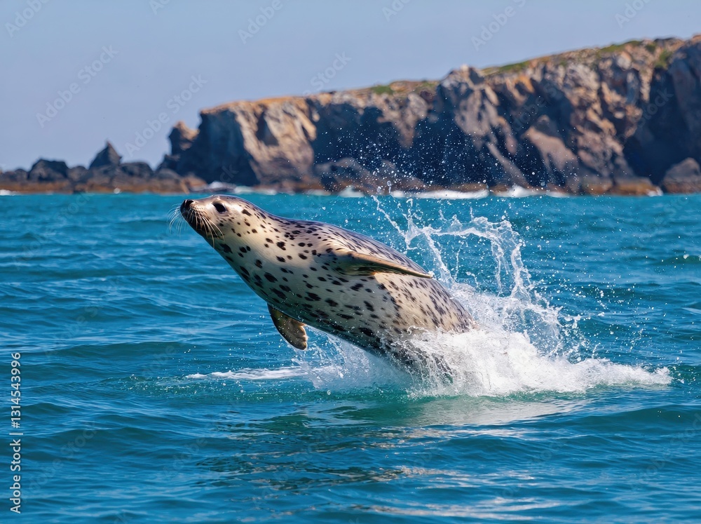 Fototapeta premium Seal jumping out of water