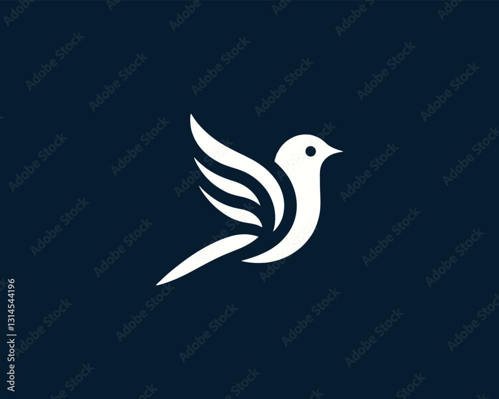 Flying bird logo design icon symbol vector illustration. Flying bird logo design icon symbol vector illustration.