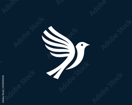 Flying bird logo design icon symbol vector illustration.