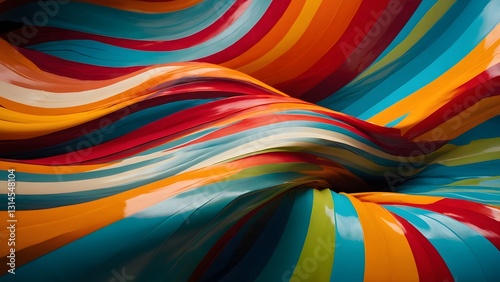 Vibrant Swirls of Color Create a Dynamic Visual Wave in an Abstract Form