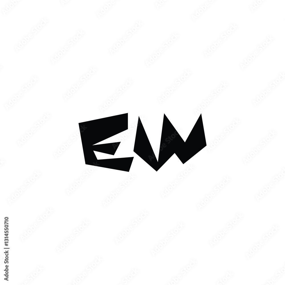 EW monogram logo design letter text name symbol monochrome logotype alphabet character simple logo EW monogram logo design letter text name symbol monochrome logotype alphabet character simple logo