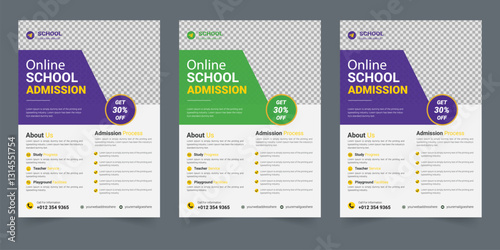 Kids back to school education admission flyer, Print ready school admission flyer poster layout. school admission flyer design template. junior school promotion poster leaflet design