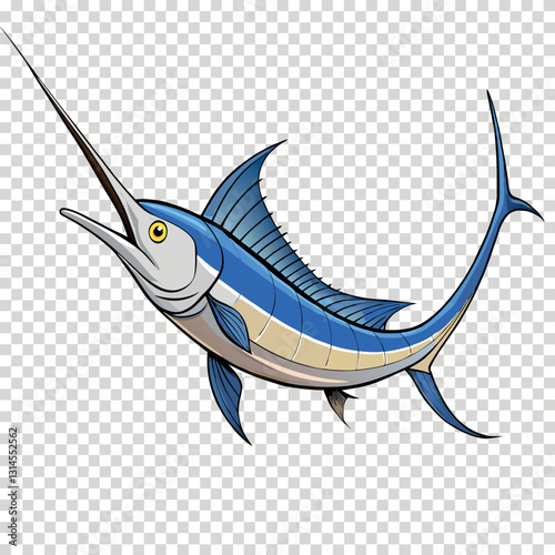 Beautiful marlin caught on a fishing-line-display.
