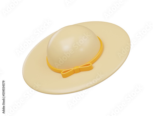 Women hat icon 3d render illustration
