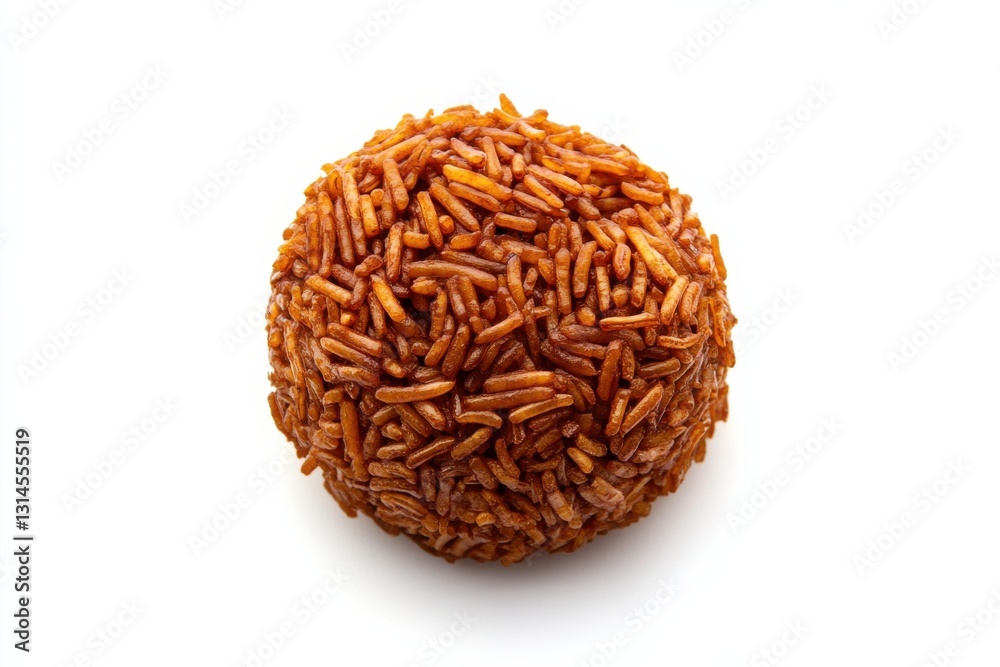 Delicious jollof rice isolated on a clean white background showcasing vibrant colors and textures Delicious jollof rice isolated on a clean white background showcasing vibrant colors and textures