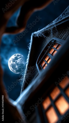 Haunted House Moonlit Night Spooky Victorian Mansion