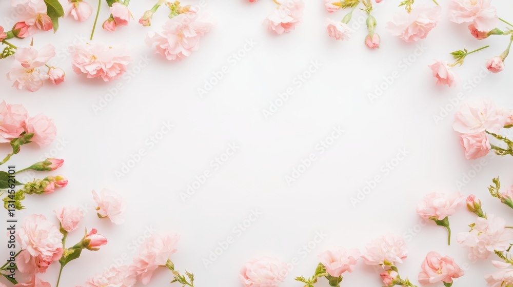 Beautiful background template made of Spring flowers. Beautiful background template made of Spring flowers.