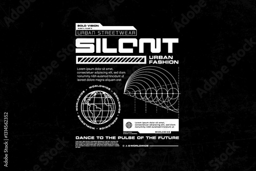 Brutalism Urban streetwear style poster design templates