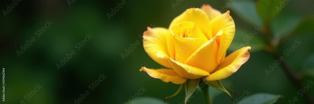 Single yellow rose, vibrant petals, dew drops, dew, gold, flower Single yellow rose, vibrant petals, dew drops, dew, gold, flower