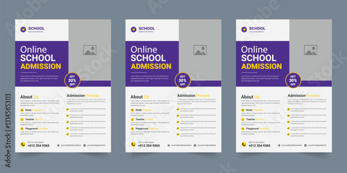Kids back to school education admission flyer, Print ready school admission flyer poster layout. school admission flyer design template. junior school promotion poster leaflet design