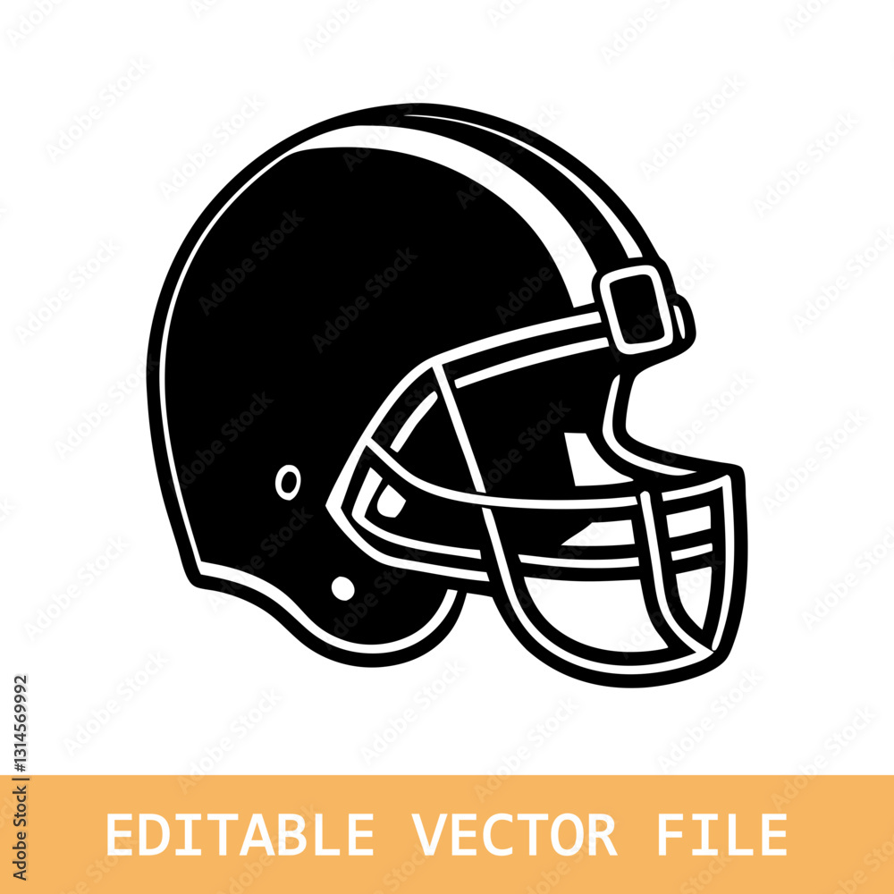 Naklejka premium American gridiron football helmet flat icon for apps and sports websites