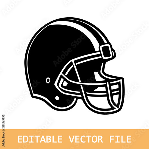 American gridiron football helmet flat icon for apps and sports websites
