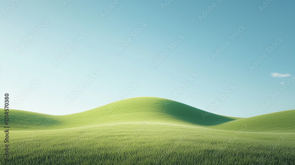 Obraz premium Green grass under the blue sky