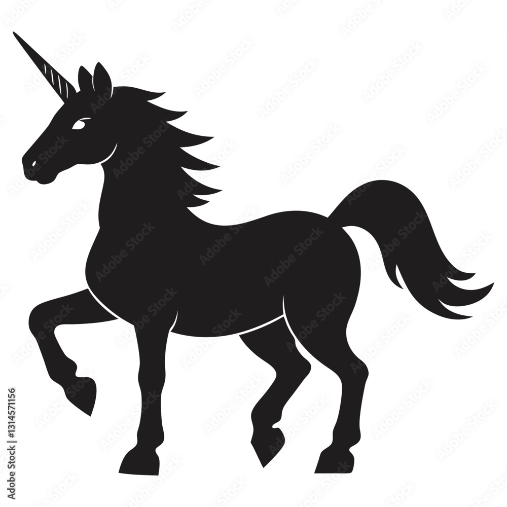 Fototapeta premium black unicorn sign on a white background