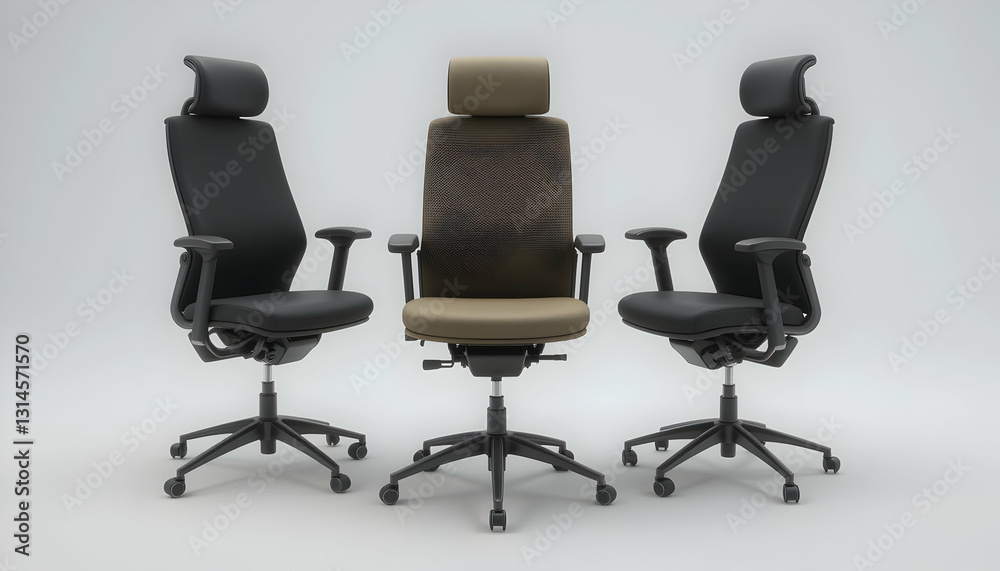 Office Chairs Arrangement with Different Colors and Adjustable Headrests Office Chairs Arrangement with Different Colors and Adjustable Headrests