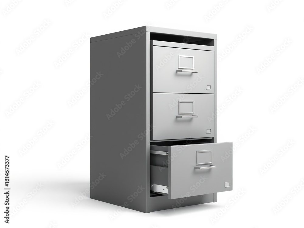 Modern Gray File Cabinet on Transparent Background Modern Gray File Cabinet on Transparent Background