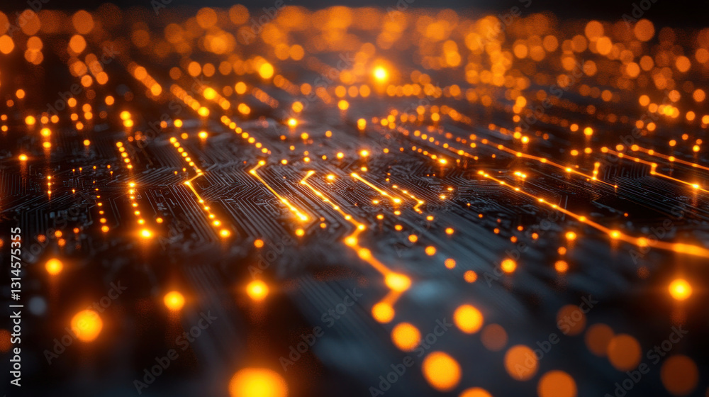Fototapeta premium Blockchain-integrated automation concept featuring AI-powered smart contracts executing real-time transactions and automating secure financial processes