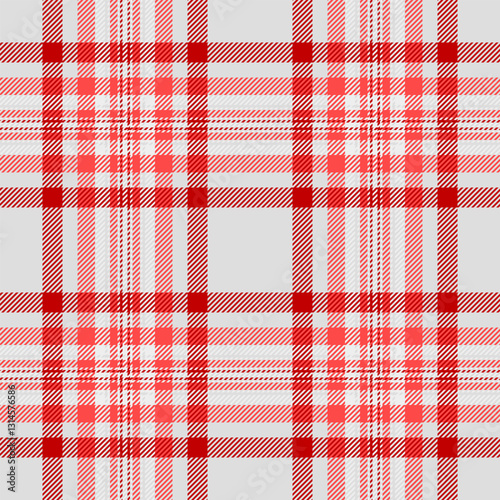 Calm background plaid seamless, folk vector tartan check. Oriental textile texture pattern fabric in red and gainsboro colors.