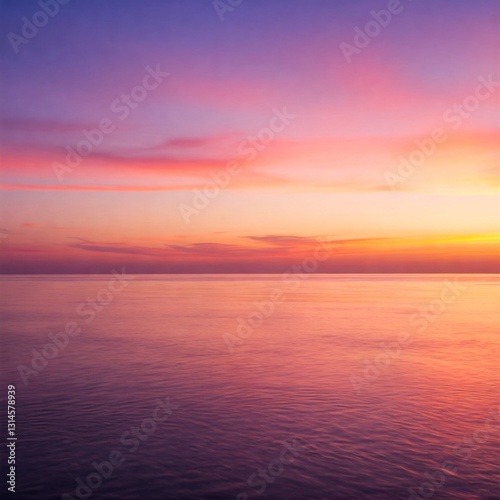 Breathtaking Sunset Over a Calm Ocean with the Sky Painted in Warm Colors