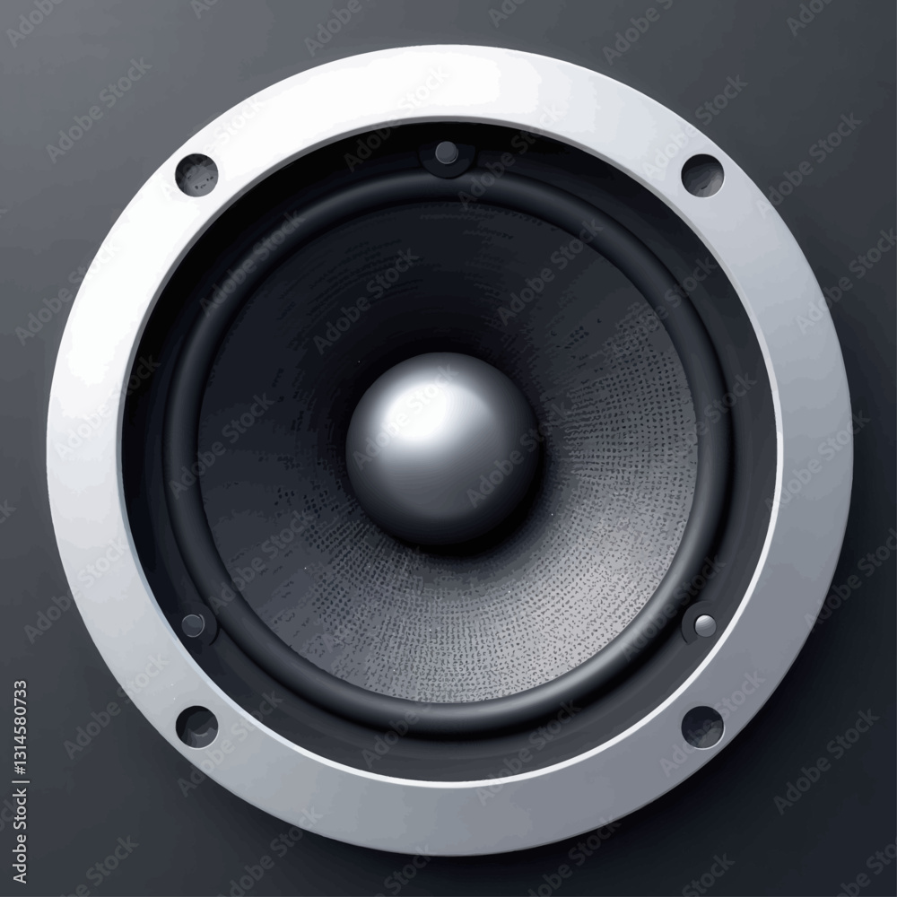 Speaker with a Silver Ring and Sphere Speaker with a Silver Ring and Sphere