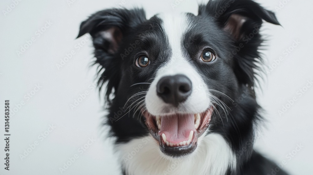 Happy border collie dog with a playful expression and bright eyes. Happy border collie dog with a playful expression and bright eyes.