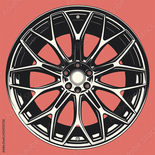 vector illustration of a wheel