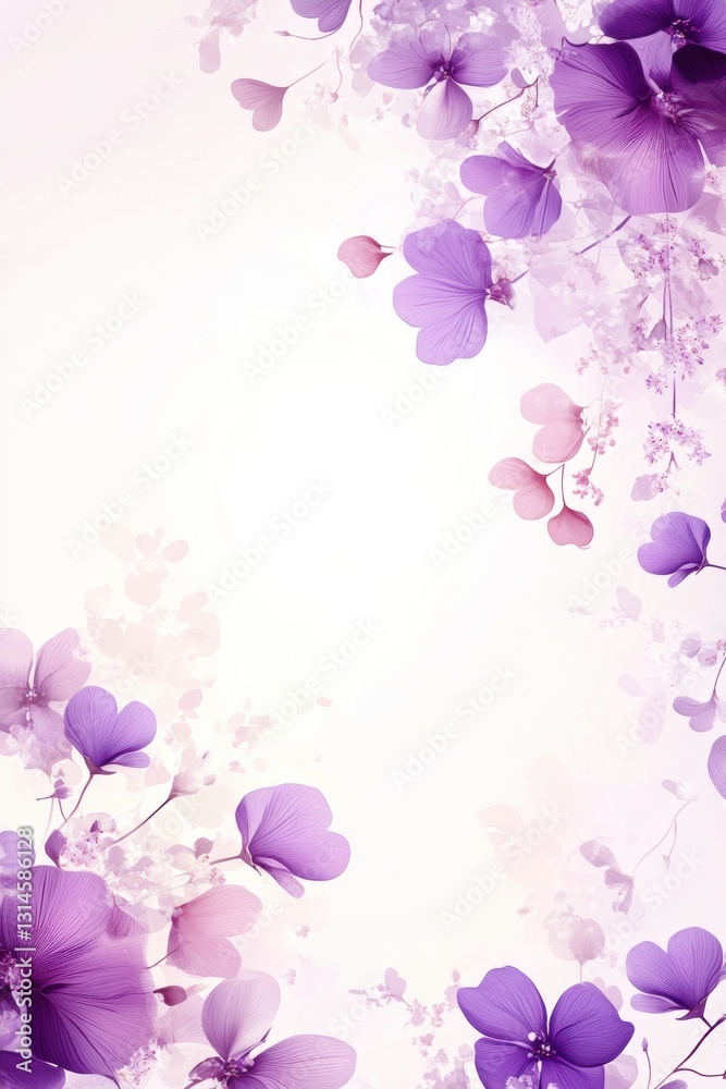 Fototapeta premium Beautiful background template made of Spring flowers.