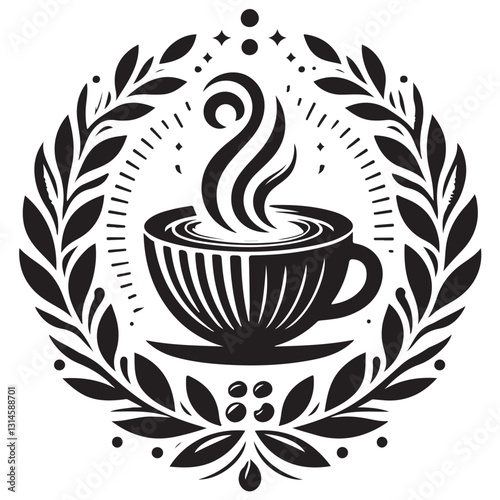 Silhouette cup of coffee icon vector illustration isolated premium design in white background 30