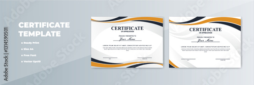 A4 certificate template design; gray background