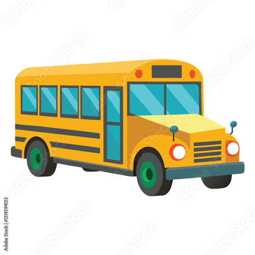 A Classic Yellow School Bus Illustration for Children Transportation