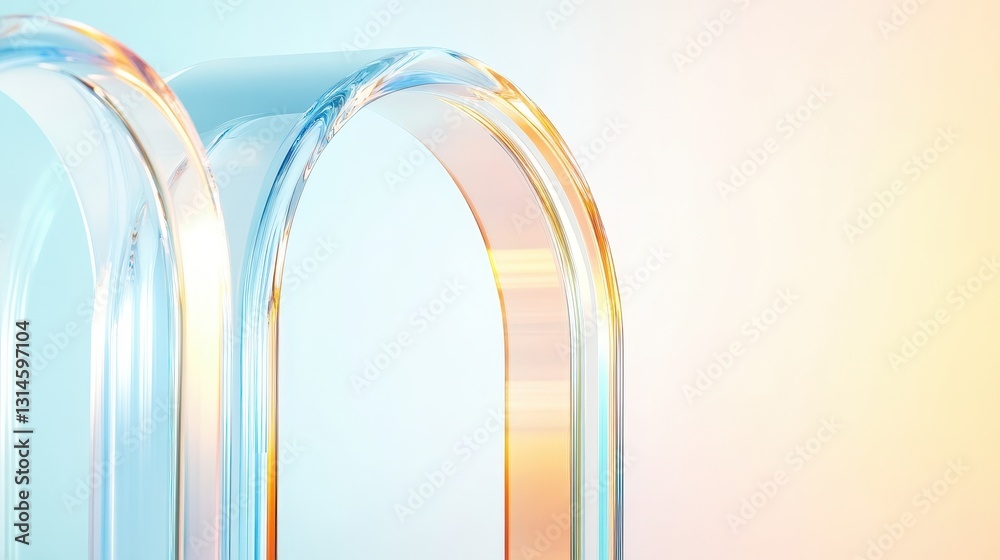 Colorful Translucent Arches In Modern Abstract Style