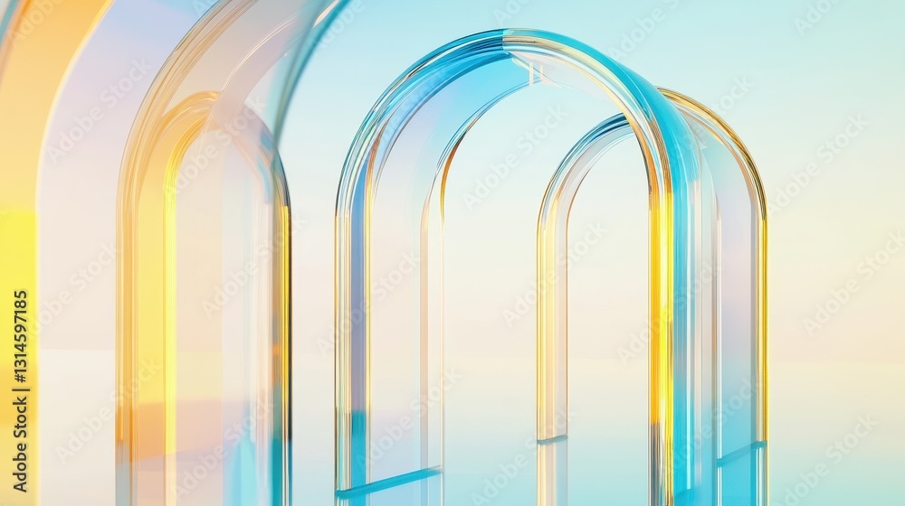 Bright Arches Creating Colorful Reflection Patterns