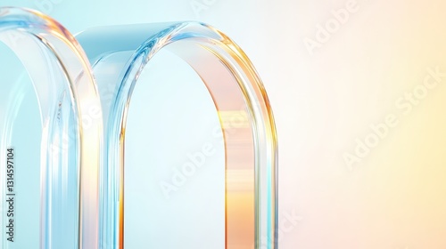 Obraz na płótnie Colorful Translucent Arches In Modern Abstract Style w salonie