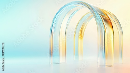 Obraz na płótnie Shimmering Arches In Soft Gradient-Filled Background. w salonie