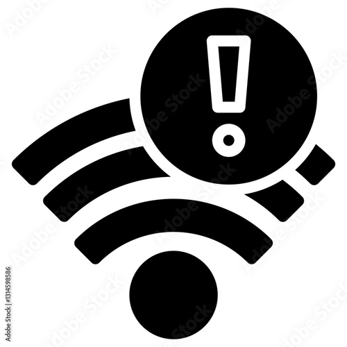 wifi warning solid icon	
