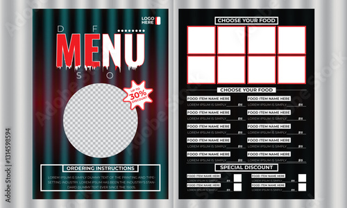 Delicious food menu template design for print