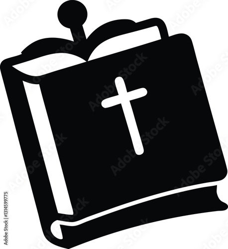 Bible book silhouette, Bible book icon vector illustration