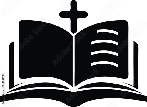 Bible book silhouette, Bible book icon vector illustration