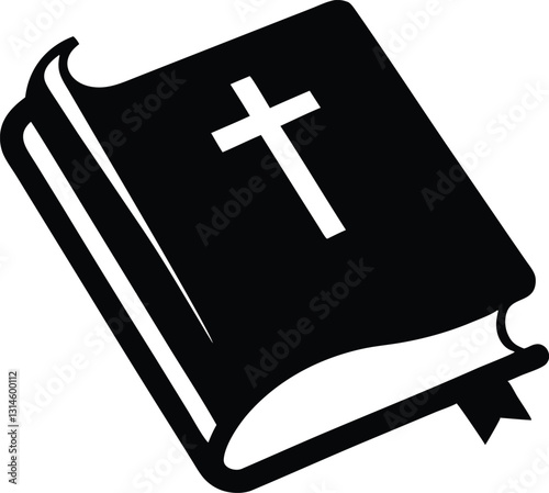 Bible book silhouette, Bible book icon vector illustration