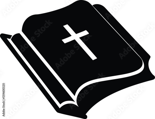 Bible book silhouette, Bible book icon vector illustration